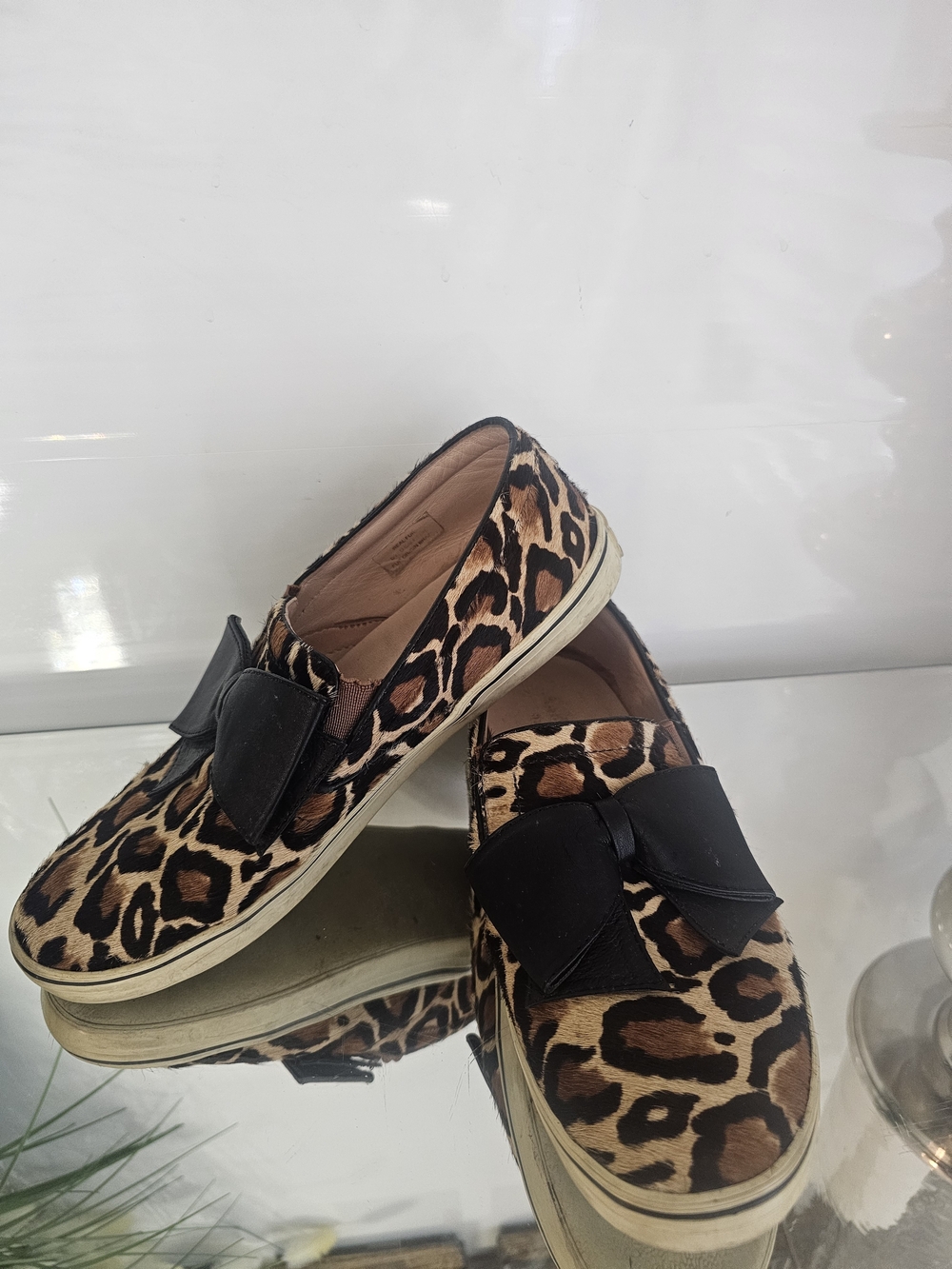 kate spade Delise Leopard Print Slip Ons with Black Bow Accent - Picture 7 of 9
